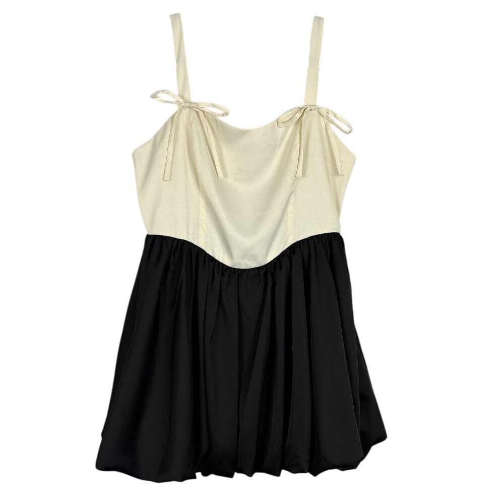 Petal Dew Babydoll Mini Bubble‎ Dress Women's Large Cream Ballerina Style